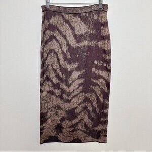 Peruvian Connection Womens Small Knitted Pattern Midi Skirt